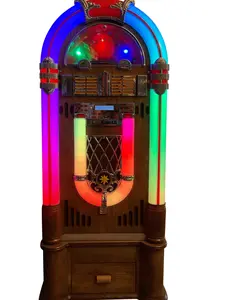 ROCKET MUSIC CENTER Jukebox! (Digital - Vinyl Records - CD - Bluetooth) (Dark-Oak)