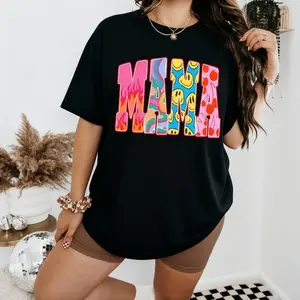 [Winter Outfits]Retro groovy mama graphic t-shirt sweatshirt