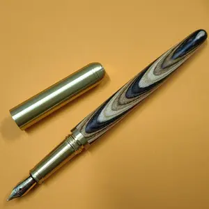 1 pc steel pen, 0.5 mm tip, twist cap, elegant and premium, brass fittings, solid wood barrel, colorful patterns, includes converter, 2.6 mm diameter, students/office, holiday gifts—Valentine’s Day, back-to-school season, opening day, birthdays/Christmas,