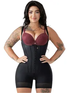 SNATCHED BODY Bone Open Bust Faja | Colombian Powernet Waist Snatching | Built-in Butt Lifter + Zero Glute Compression | 3-Row Hook + Perineal Zipper | Silicone Lace Anti-Roll | Stage 3 colombian Faja