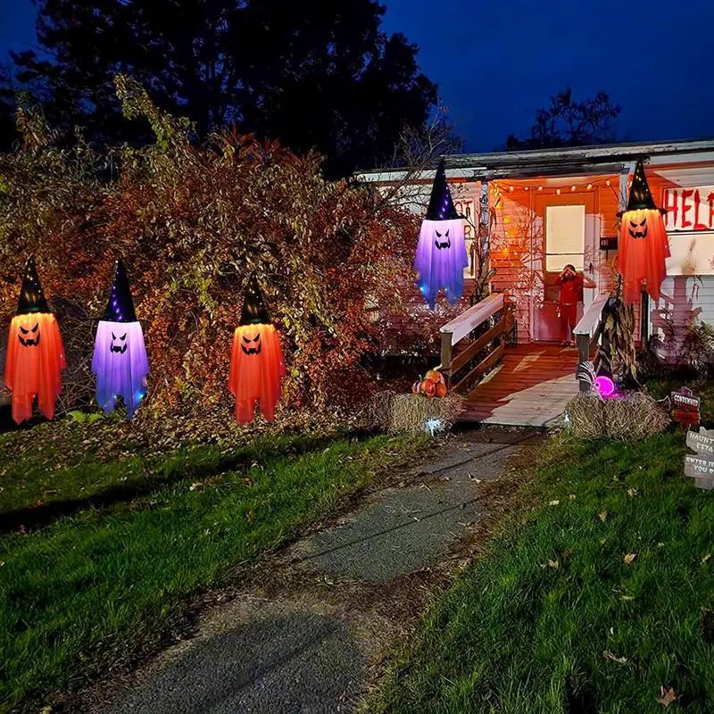 2-Pack Large Glowing Ghost Decorations - Lighted Witch Hat Ornaments - Indoor Outdoor Halloween Party Decor Set Cloth adult party halloween outdoor decoration set Illuminated Lantern Spooky 2-Pack Large Glowing Ghost Decorations - Lighted Witch Hat Ornaments - Indoor Outdoor Halloween Party Decor Set Cloth adult party halloween outdoor decoration set Illuminated Lantern Spooky