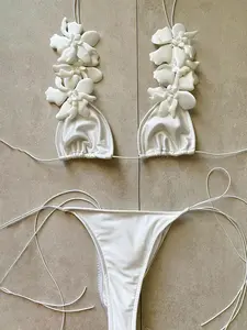 Women's Floral Bikini Set, Triangle Cup Top & Low Waist Bottoms, Two-Piece Swimsuit for Holiday Beach Vacation Wear