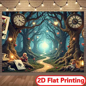 2D Polyester Flat Printing Photo Backdrop Banner - Design for Baby’s 1st Birthday Photos, Milestone Pics