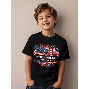 250 Years of America 1776 2026 250th Anniversary of the United States Birthday July 4th Children's T-shirt| T-Shirt- Round Neck Shirt, Children's Casual Wear