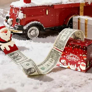 Mery Christmas Money PullOut Gift Box - Fun Surprise Cash Holder for Friends, Wives, Sisters, Holiday Party Accessory Decorations Supplies Ornaments