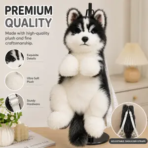Realistic Husky Plush Backpack for Women & Kids | Soft Stuffed Puppy Bag | Cute Dog Lover Gift