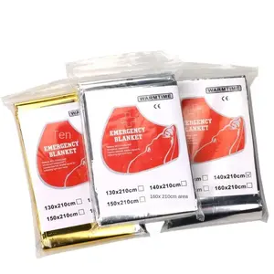 10/20PCS Windproof Emergency Blanket Folding Gold-Sliver Foil Thermal Blanket Keep Warm Hypothermia Foil Hypothermia Blanket Rescue Outdoor Survival Supplies Outdoor Survival Kit