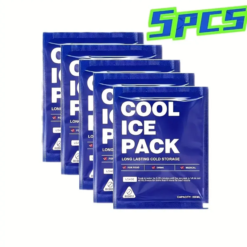 Reusable Ice Pack Set, Cooling Pads, Ice Packs Reusable, Leak-Proof, Portable, Compact, 72-Hour Cold Retention, Ideal for Camping and Picnics, Large Capacity Gel Ice Bags