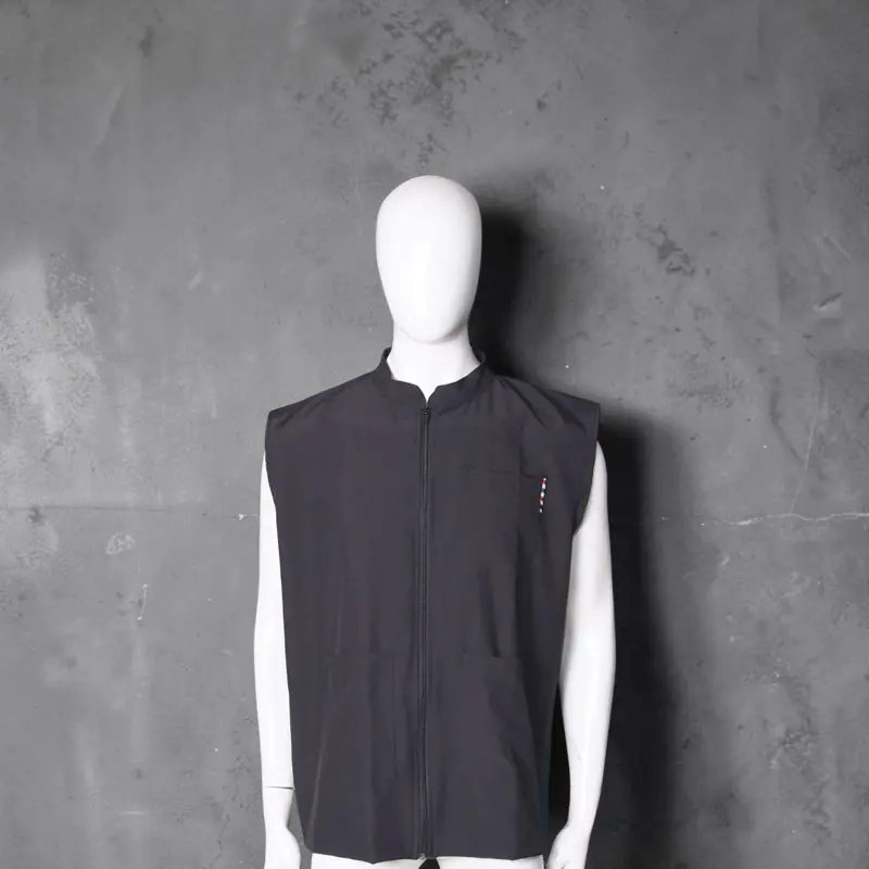 Black Barber Vest: Salon Uniform, Hair Cutting Cape.M-L
