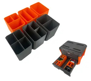 Klein Tools MODbox Two Drawer Toolbox Compatible Small Nesting Bin - Gray