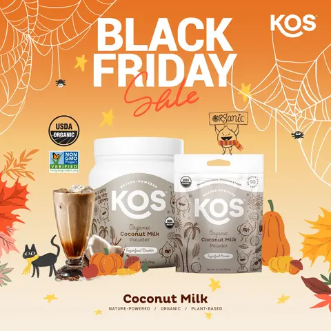 KOS Organic Creamy Coconut Milk Powder, USDA Certified Organic - 0g Sugar, MCT Plant Based Creamer for Coffee, Smoothies, Vegan, Keto, Paleo Friendly, Non-GMO, Gluten or Dairy
