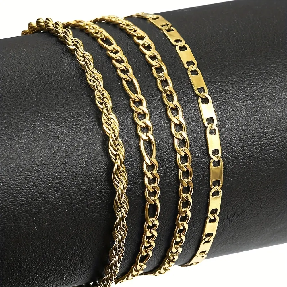 3mm Anklet For Men Women Stainless Steel Link Chain Rope Figaro Curb Link Chain 10inch Fashion Jewelry Gifts