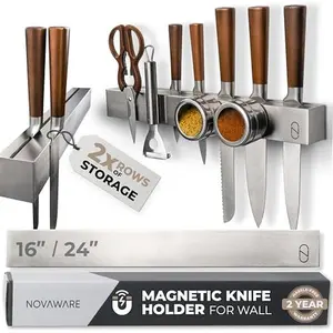 This Knife Holder Changes Everything  Patented 2x Storage, Ultra-Strong Magnets, & Premium Stainless Steel or Hardwood. Mount It on the Wall or Under Cabinets – No Drawers, No Clutter. Just Smart, Sleek Storage.