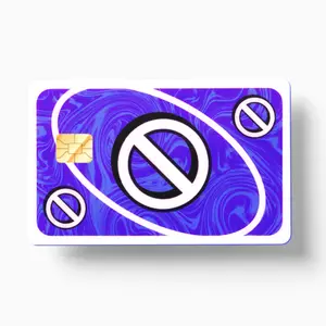 Uno Skip Card Blue (Holographic)