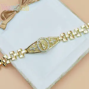 New Hollow Religious Saint Jude Charm Bracelet for Women, Fashion Personality Watch Chain Style Link Bracelet, Geometric Design with Lobster Clasp, Fresh Sweet Minimalist Jewelry for Daily Wear, Parties & Gifting