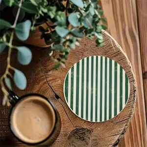 6-Piece Set Striped Round Coaster, Heat-Resistant Coffee Beverage Pad, Home Tea Table Protection, Kitchen Accessory, Moving House Gift