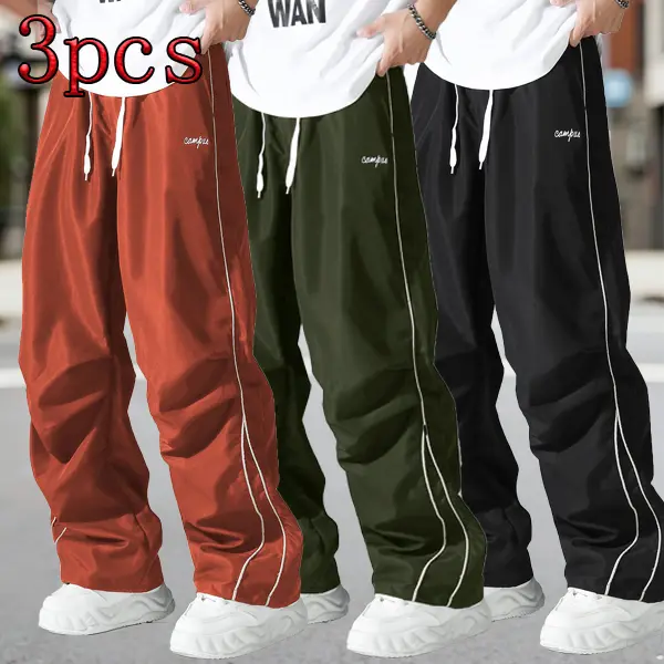 2/3-pcs-Men's Sports Pants Outdoor Hiking Running Fitness Straight-leg Trousers With Pockets Striped Solid Color Two/Three-piece Set for Menswear Jogging Sweatpants,fathersdaygift