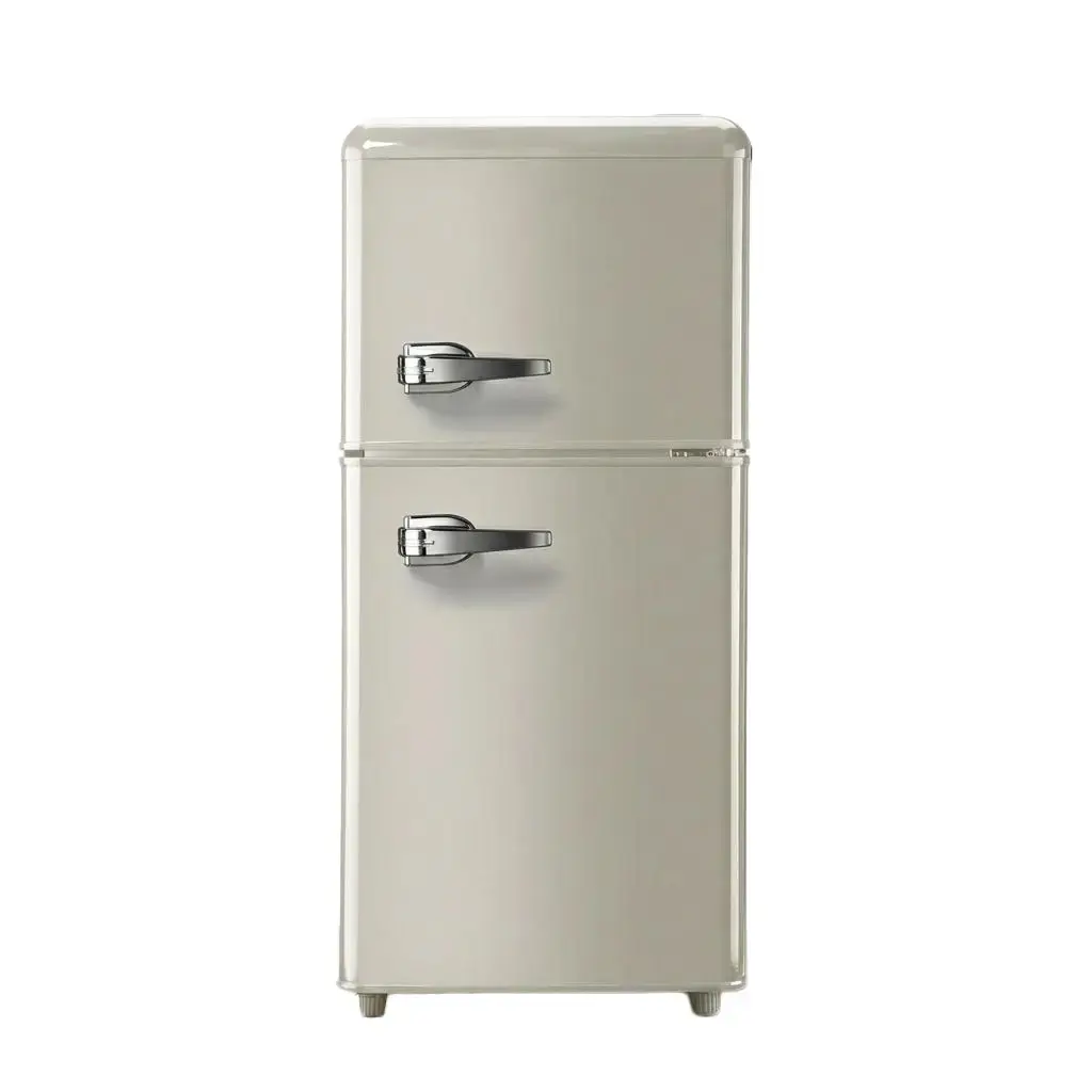 Retro 3.2 Cu Ft 2-Door Top Freezer Refrigerator, Vintage Portable Mini Fridge with 7-Level Thermostat, Energy-Efficient Low-Noise Compact Home & Office Household Appliance, Portable Fridge