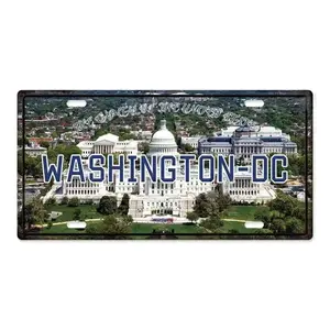 Vintage Metal Capital Cities License Plate Sign, Wall Decor for Restaurant Bar Cafe Pub, Retro Home Decoration, Brand