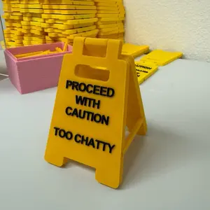 Too Chatty Sign for Desk - Bold Clear Lettering 3D Printed Humorous Warning for Office Cubicles or Home Setup 4.5x3 Inches