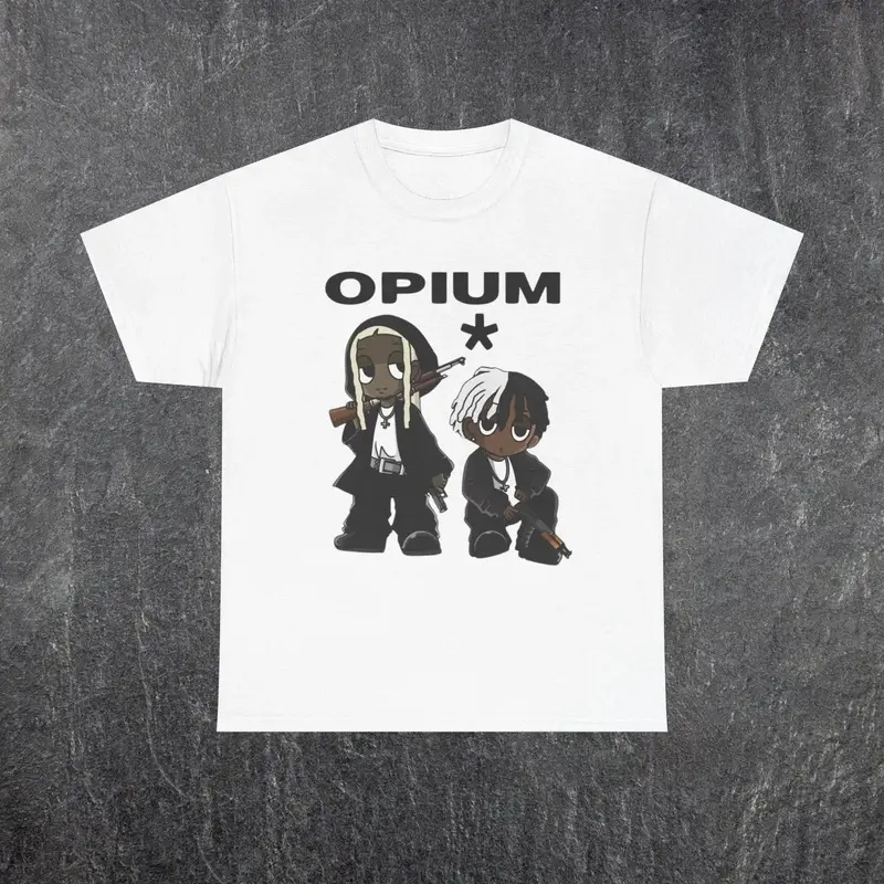 OPIUM Carti X Ken Graphic Tee - Oversized Retro T-Shirt with Vintage Style and Smooth Fabric graphic tee oversized t shirt vintage graphic tee retro t-shirt unisex t shirt cotton short sleeve tee casual everyday tshirt