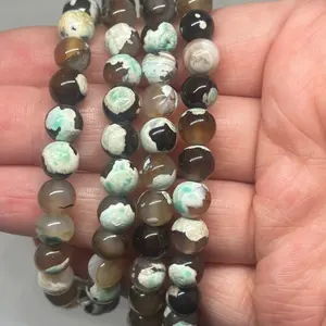 Handmade Natural 8mm Green Orca(Enhanced) Crystal Bracelet