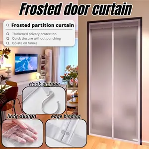 1pc Frosted No-Drill Mesh Door, Kitchen Partition for Smoke, Bedroom Privacy Curtain, Quick Close Windproof Divider, Home Essential, Screen Door Mesh