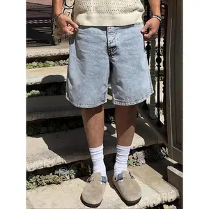 Men's Solid Color Denim Shorts, Regular Fit Casual Fashion Comfy Shorts for Daily Outdoor Wear, Men Bottoms for All Seasons, Cotton