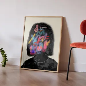 Vibrant Mid Century Modern Abstract Wall Art Womens Silhouette Decor Poster Print Room Artistic Photo Decoration