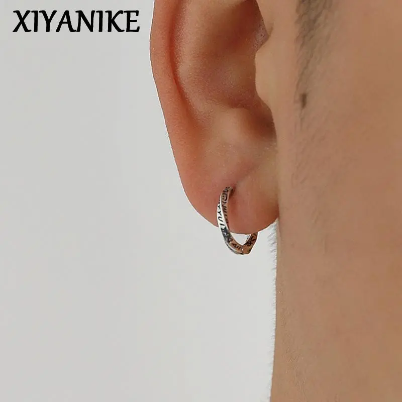 Vintage Letters Twist Hoop Earrings For Men Women Retro Fashion New Piercing Jewelry Lovers Gift Party серьги ж