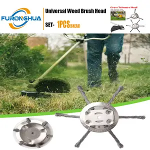 Universal Steel Wire Brush Wheel Cutter Head Weed Eater Trimmer Attachment Lawn Mower Derusting Weeding Pavement Gap Cleaning Tool