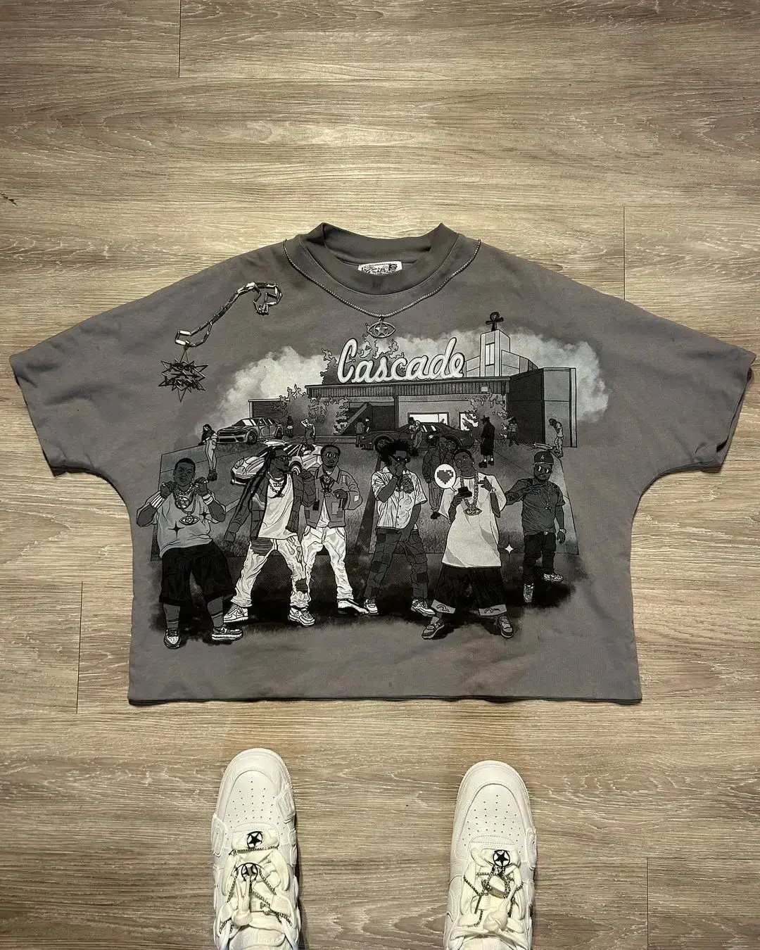 Harajuku Gothic Gray Y2K Top New Oversized T Shirt Men and Women Hip Hop Punk Graphic T Shirts Short Sleeve Tops Streetwear BiggOrange