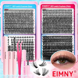 DIY Eyelash Extension Kit, 770 Fine Lashes, Includes Glue, Sealant, Remover, Tweezers, 9-18mm D Curl Single Fiber Set