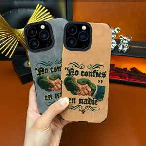 Premium Suede Dark Aesthetic Snake Handshake Phone Case Men's Fashion for iPhone 17Pro Max Air 16 15Plus 14 13 12 11 XR XS cases  Anti Fingerprint Rugged Protection Trendy Gift.NN149
