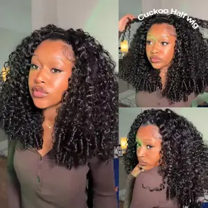 250% Burmese Curly 3 IN 1 Flip Over Half Wig Curly Human Hair Wigs For Black Women Pre Plucked Beginner Friendly 200 Density