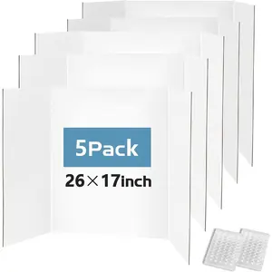 Trifold Poster Board 26"x17", 5 Pack Small Presentation Board for Science Fair Projects, Foldable Display Board for School Projects, Office Presentations and Classroom