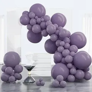 PartyWoo Dusty Purple Balloons 100 pcs Different Sizes of 18 12 10 5 Inch Dark Purple Latex Helium Balloon Arch Kit Garland for Baby Shower Halloween Butterfly Birthday Party Decorations Purple-F50