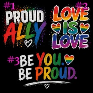 Pride DTF Designs Pick Your Favorite Transfer for Custom Tee Add-On Perfect for Outfits and Gifts