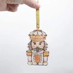 Acrylic White Gold Nutcracker Ornament