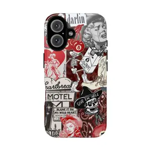 Retro Western Collage iPhone Case – Heartbreak Motel, Cowgirl & Rockabilly Art