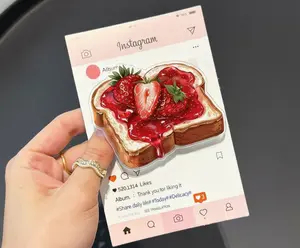 Kawaii Strawberry Bread Magsafe Phone Grip - Magnetic Pop Socket for iPhone - Sweet Gift