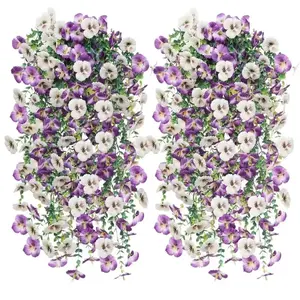 Realistic Eucalyptus Lavender Wall Hanging Plant Decor, Home Office Indoor Plants Decor Wedding Outdoor Garden Decoration, Artificial Greenery for Living Room, Faux Floral Garland, Faux Eucalyptus Set