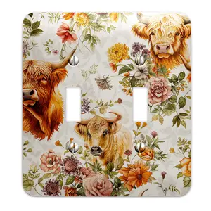 Lightswitch Rustic Highland Cows, Decorative Light Switchplate Cover, Other Sizes Available, Home Decor, Lighting, Farmhouse Decor