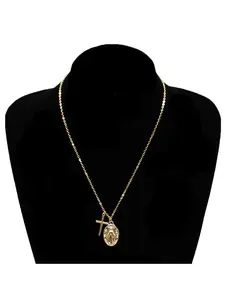 Virgin Mary & Cross Design Pendant Necklace, Dainty Cross Necklace for Women, Fashion Jewelry for Party, Daily Clothing Decor, Trendy All-match & Exquisite Jewelry for Birthday Gift, Cross Charm Necklace