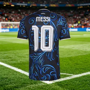 10# Messi 2026 Argentina National Team Home Short Sleeve Soccer Jersey Blue and White Casual