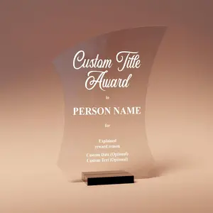 Personalized Customizable Acrylic Trophy Award Custom Trophy Plaque for Employee Appreciation Activities Gifts 8" Wide x 10" Height No Logo