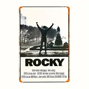 Movie Rocky Poster Vintage Metal Sign Vintage Tin Sign For Cafe Bar Man Cave Office Garage Home Wall Decor 30cm X 20Cm, Room Decoration, Aesthetic Room Decor Eid Al-Adha Mubarak