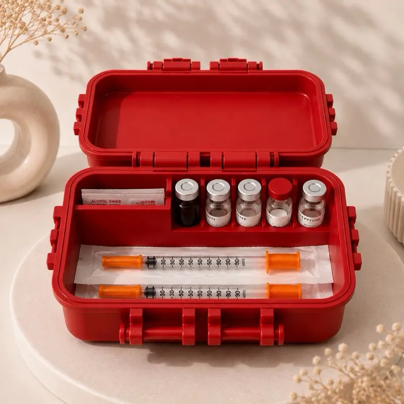 Portable Peptide & Insulin Storage Case 3ML – Travel Organizer for Vials, Syringes and Medication Supplies