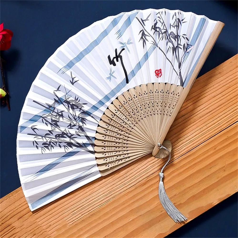 1 Count Chinese Style Folding Fan Elegant Cultural Decorative Handheld Fan For Wedding Party Home Decoration Ideal Gift Choice Viral TikTok Aesthetic Room Decor Must Haves