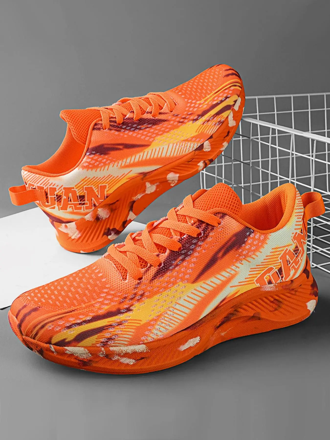 Women's All over Pattern Low Top Lace up Front Trainers, Athletic Runner Training Running Sports Shoes, Girl's Walking Shoes, Casual Footwear Sneakers